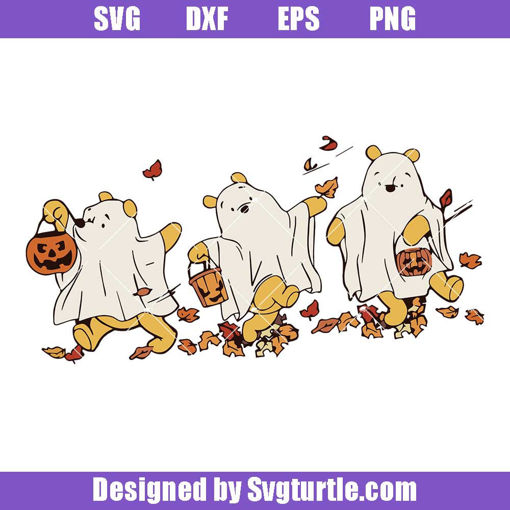 Ghost Pooh Bear Svg, Halloween Winnie The Pooh Svg, Pooh And Friends Svg Ghost Pooh Bear Svg
