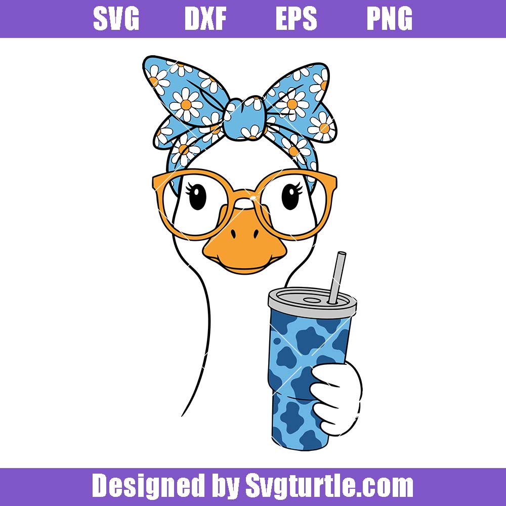 Silly Goose Teacher Club Svg, Cute Goose With Glasses And Coffee Svg Silly Goose Teacher Club Svg