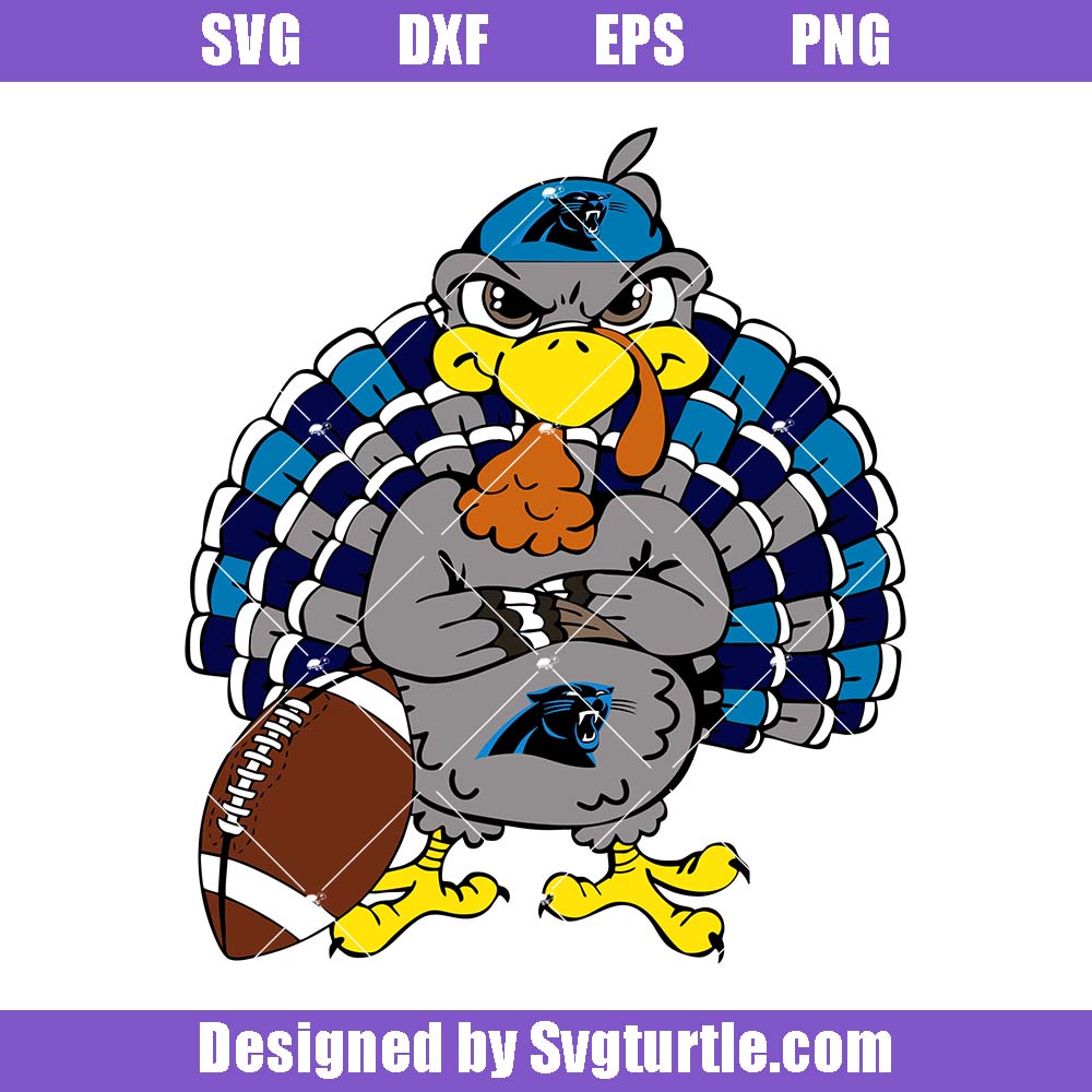 Carollina Panthers Turkey Svg, Funny Thanksgiving Turkey Svg Carollina Panthers Turkey Svg