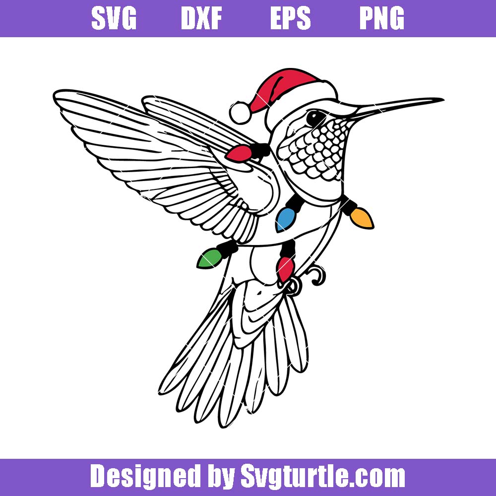 Christmas Hummingbird Svg, Hummingbird Lover Svg, Santa Hat Svg Christmas Hummingbird Svg, Hummingbird Lover Svg, Santa Hat Svg