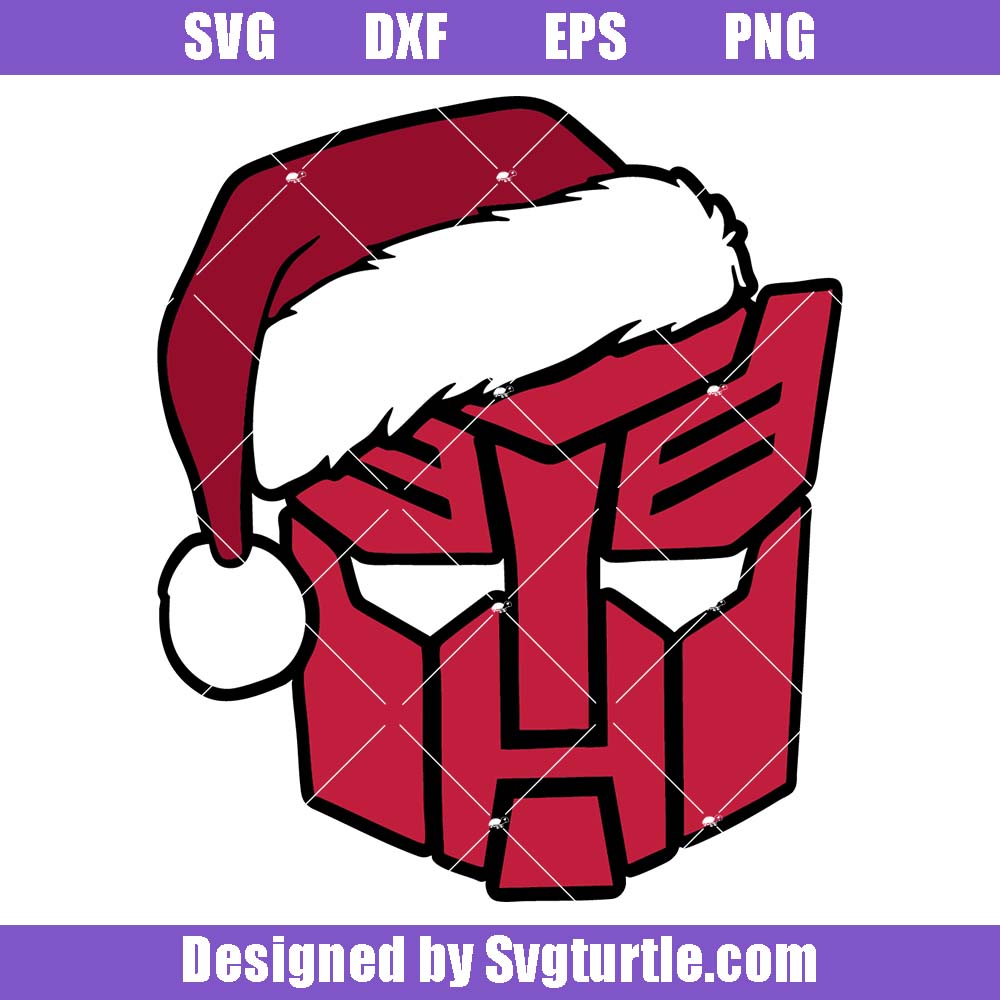 Christmas Transformer Mask Svg, Santa Hat Holiday Svg, Funny Mask Svg Christmas Transformer Mask Svg