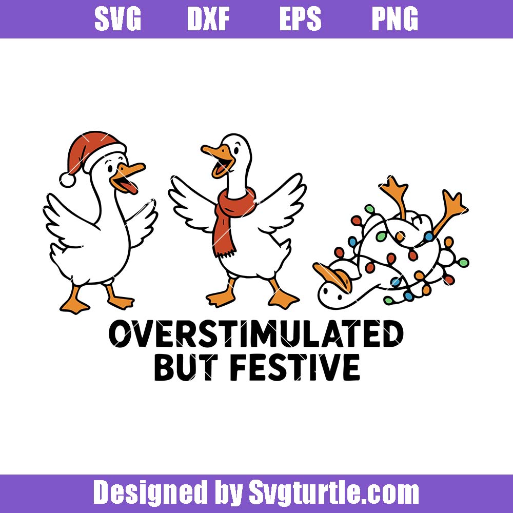 Overstimulated But Festive Svg, Ugly Christmas Svg, Funny Possum Svg Overstimulated But Festive Svg