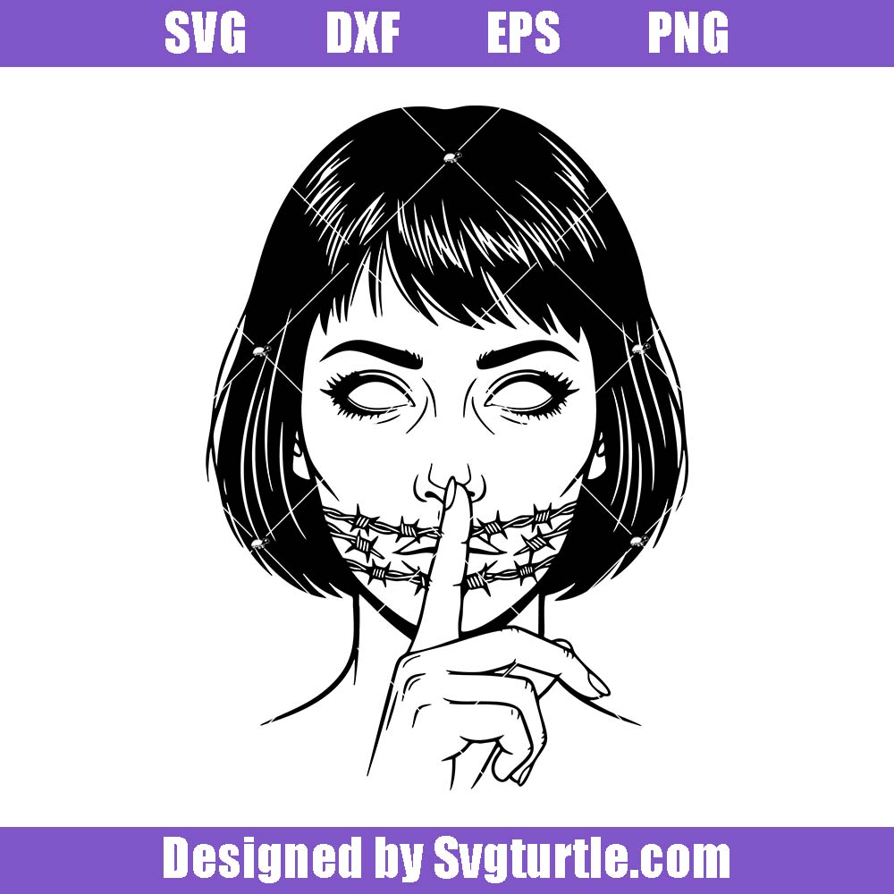 Undead Woman Barbed Wire Svg, Horror Gothic Tattoo Face Svg Undead Woman Barbed Wire Svg