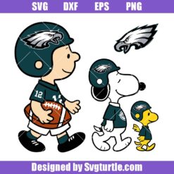 Cowboys Peanuts Philadelphia Eagles Svg, Snoopy Football Svg
