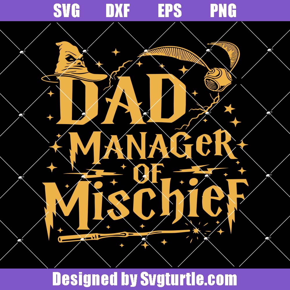 Dad Manager Of Mischief Svg, Funny Wizard Dad Svg, Geeky Dad Svg Dad Manager Of Mischief Svg