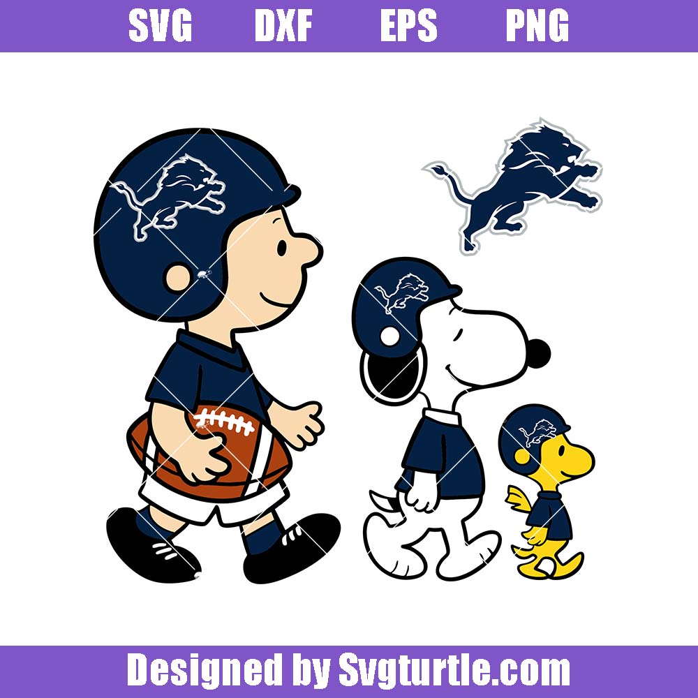 Detroit Lions Svg, Cowboys Peanuts Svg, Snoopy Football Svg Detroit Lions Svg