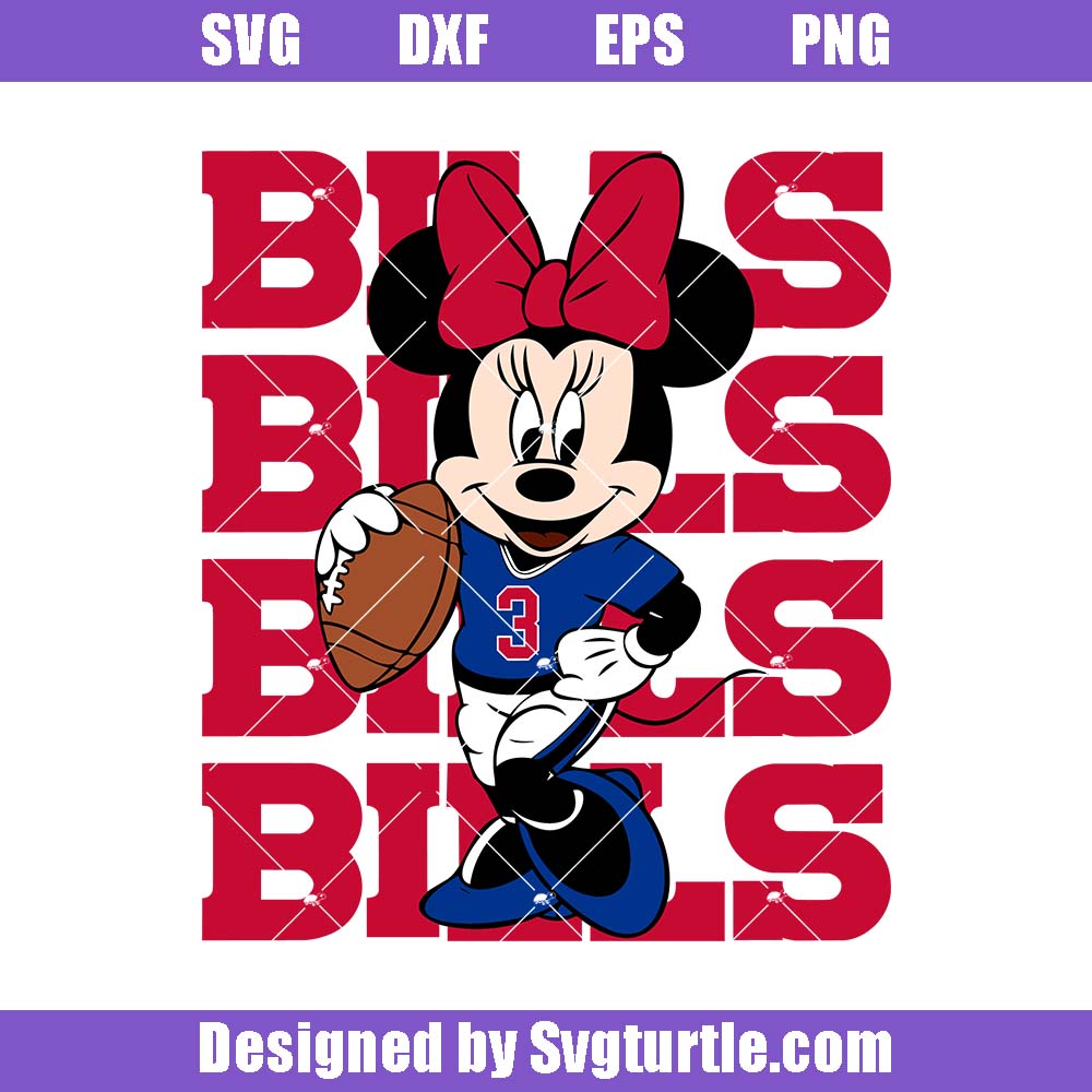 Minnie Mouse Disney Buffalo Football Svg, Disney Minnie Friends Svg Minnie Mouse Disney Buffalo Football Svg