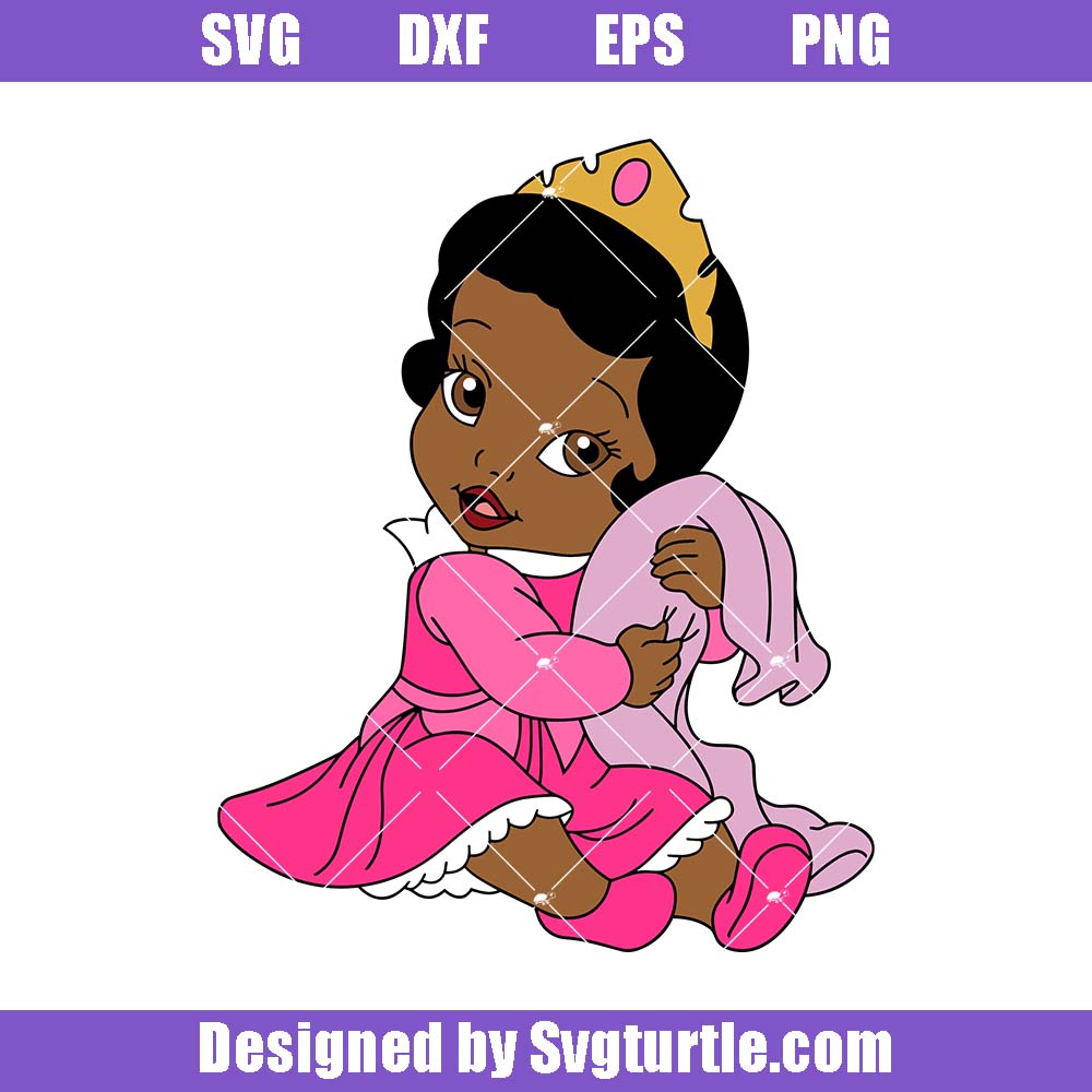 Baby Afro Aurora Svg, Baby Afro Princess Svg, Cartoon Character Svg Baby Afro Aurora Svg