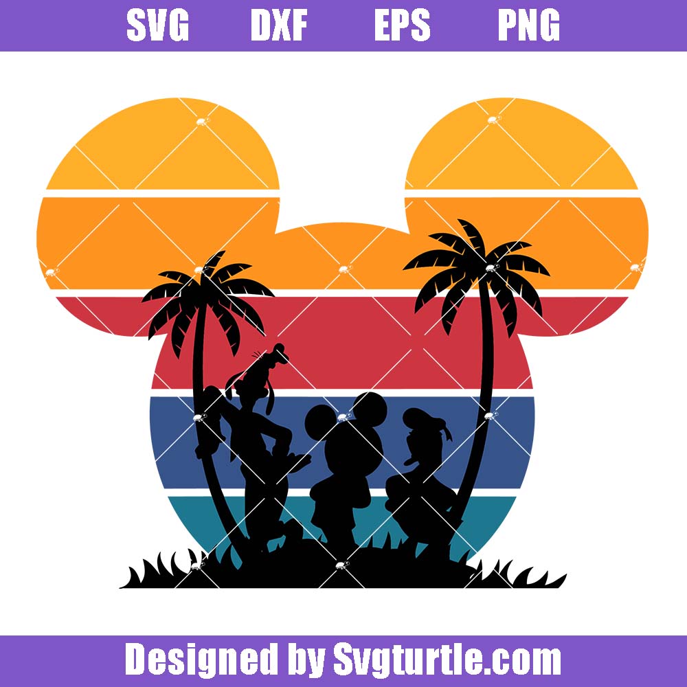 Mickey And Friends Beach Svg, Disney Surfing Svg, Summer Vibes Svg Mickey And Friends Beach Svg