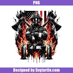 Patriotic Firefighter Png, Firefighter American Flag Png