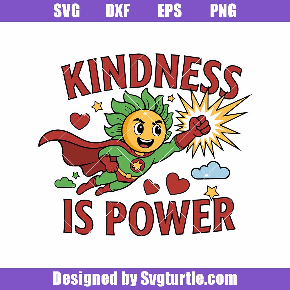 Kindness Is Power Svg, Retro Cartoon Svg, Positive Quote Svg Kindness Is Power Svg, Retro Cartoon Svg, Positive Quote Svg