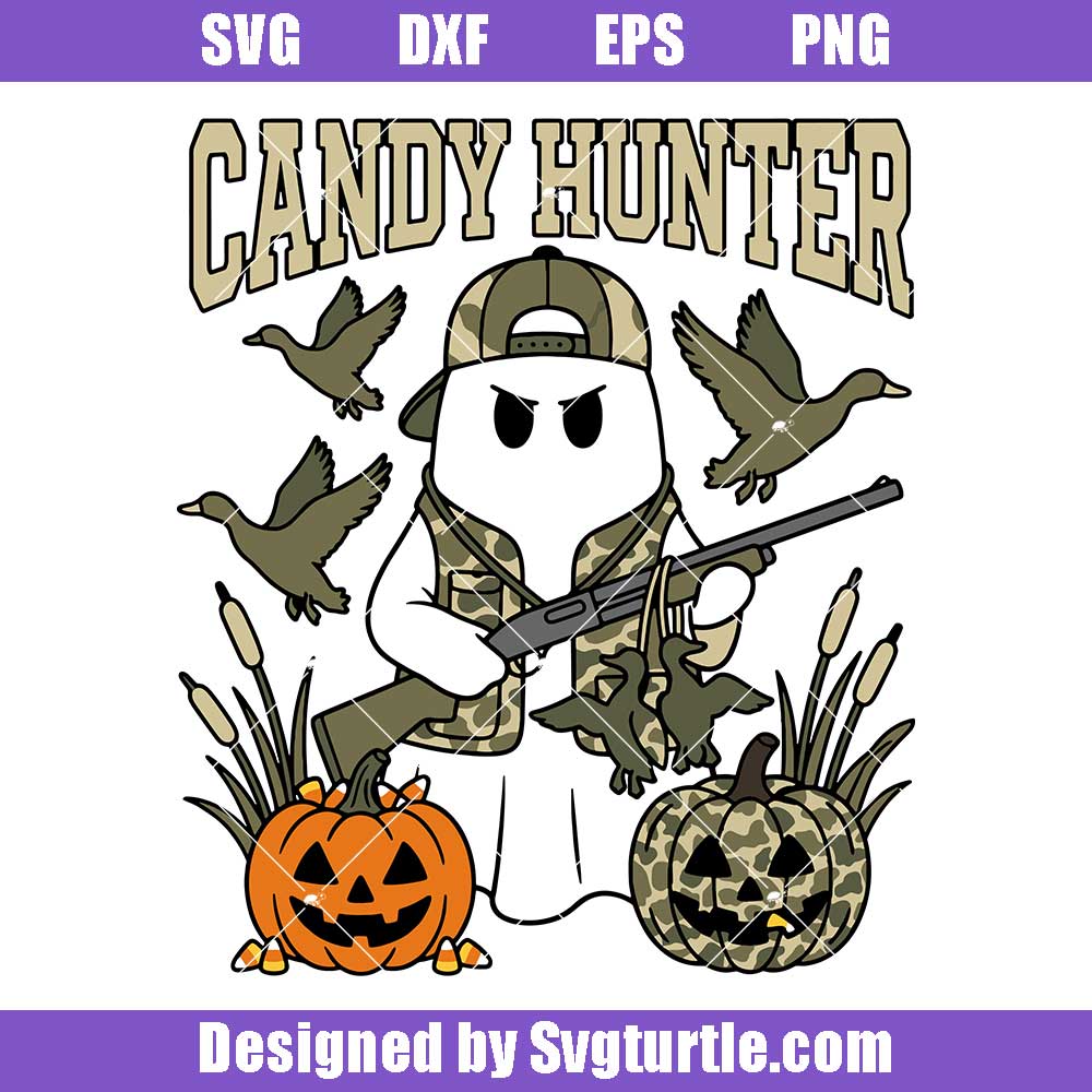 Camo Halloween Svg Design - Candy Hunter Cutfile - Kids Halloween Png Camo Halloween Svg Design