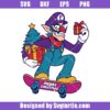 Skateboarding Waluigi Christmas Svg Design